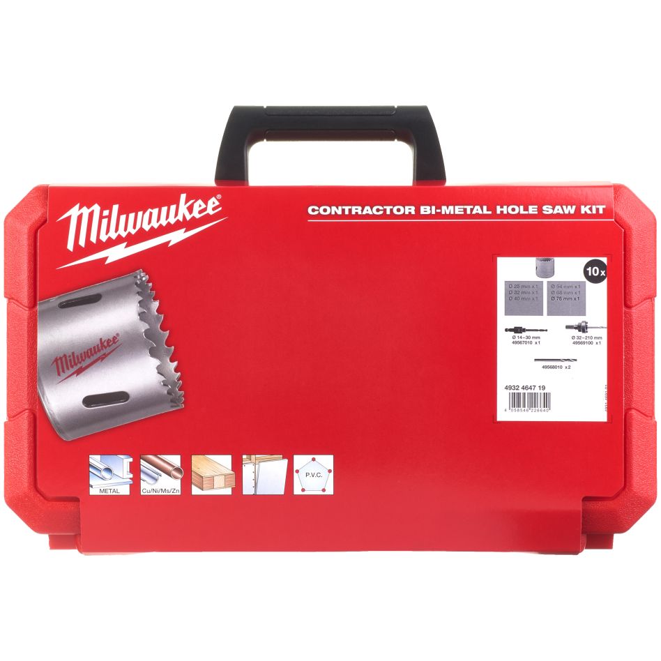 Milwaukee-tilbehør 4932464719 Contractor-serien hullsagsett - 10 deler