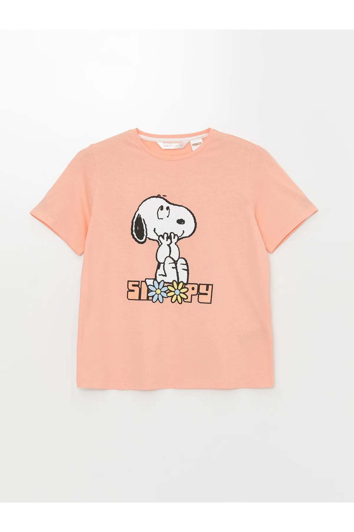 LC Waikiki  Kurzarm-Damenpyjama-Set mit Rundhalsausschnitt und Snoopy-Aufdruck