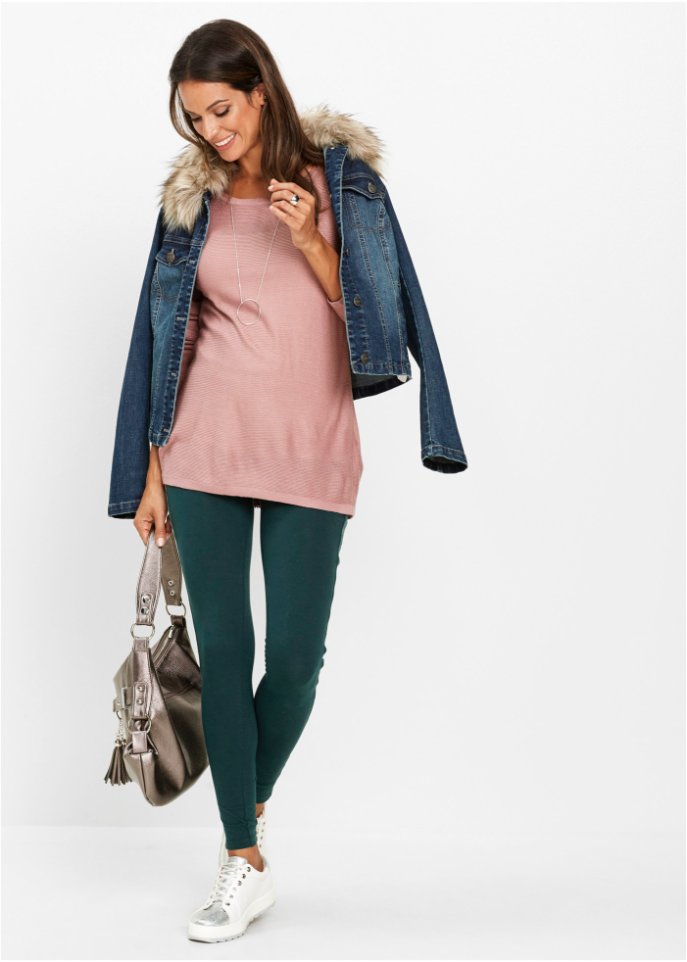 Leggings mit Samtstreifen