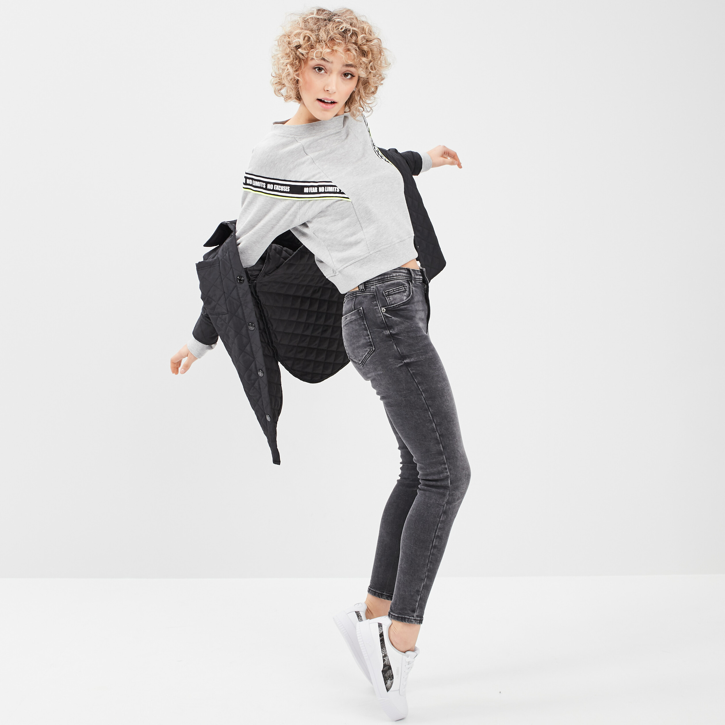 Jeans skinny push-up denim noir femme | La Halle