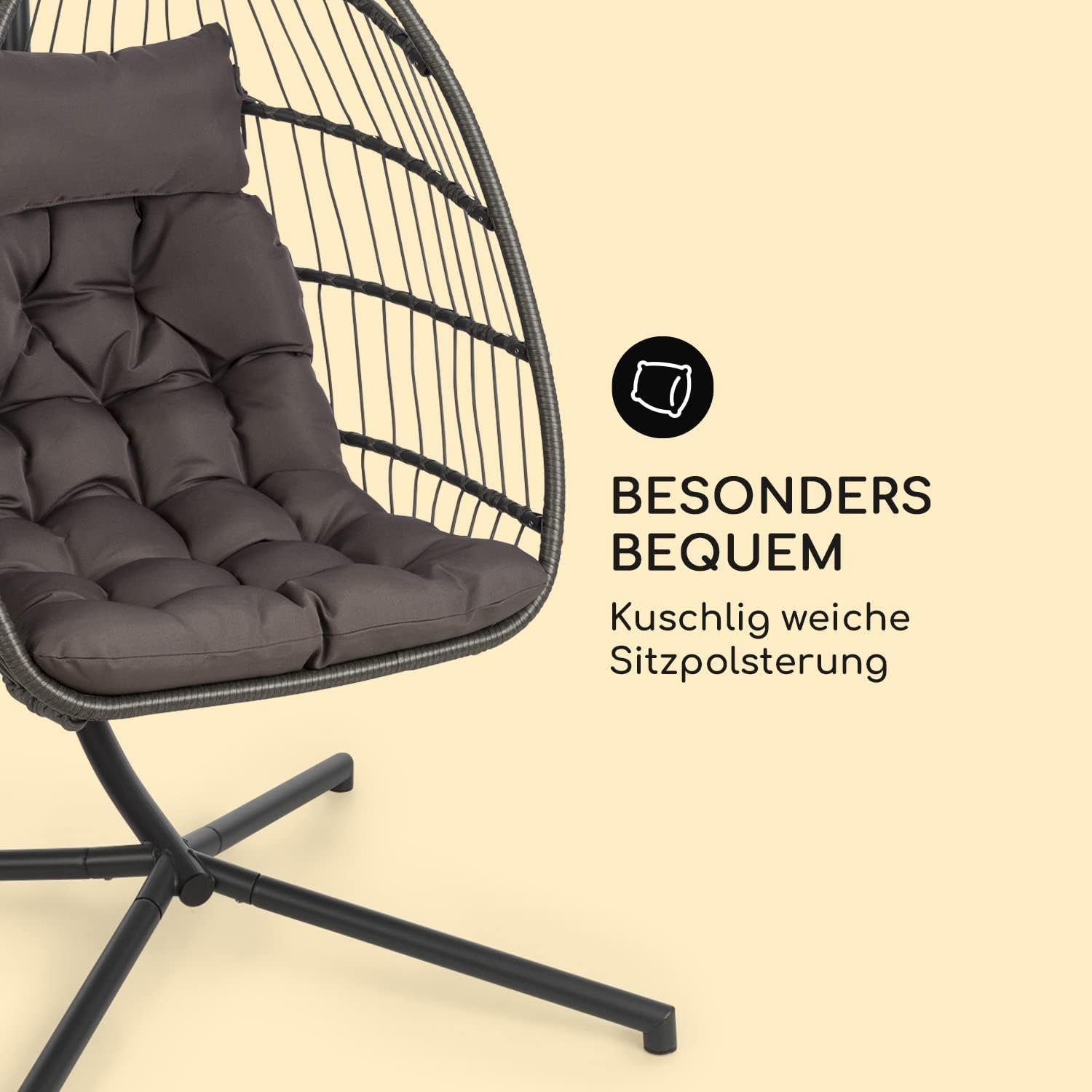 DOTMALL Gartenstuhl ProGarden Relax-Hängesessel mit Gestell dunkelgrün