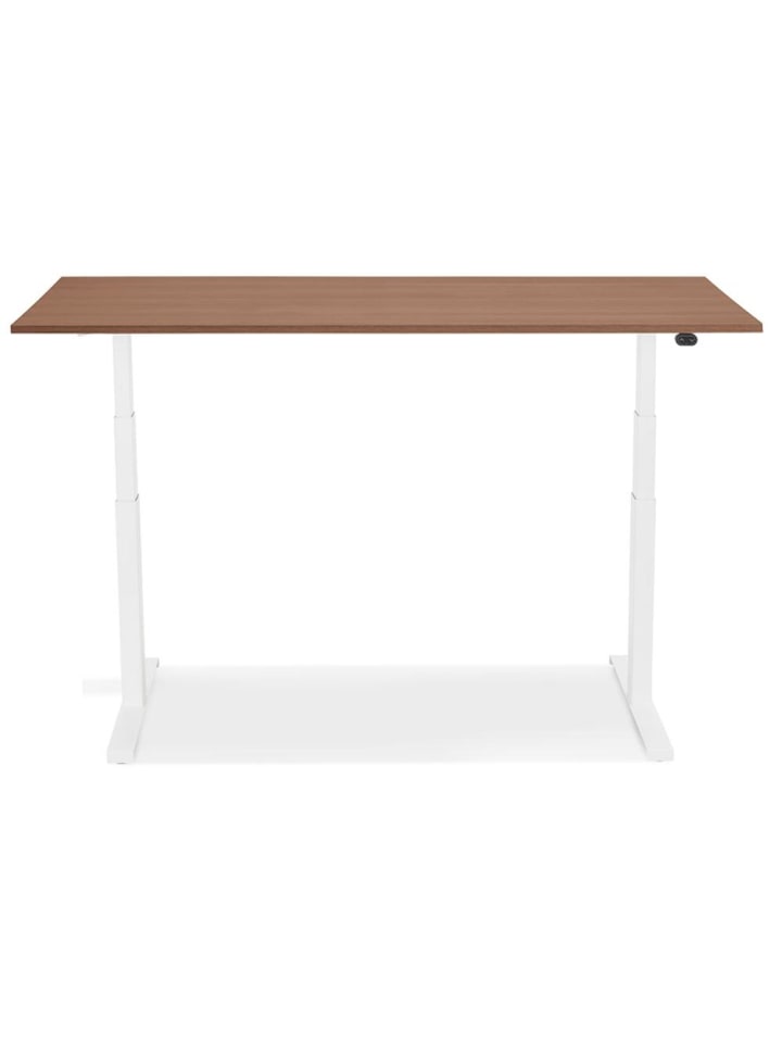 KADIMA DESIGN Schreibtisch 140x70 cm elektrisch höhenverstellbar ergonomisch in Braun-Weiß günstig kaufen