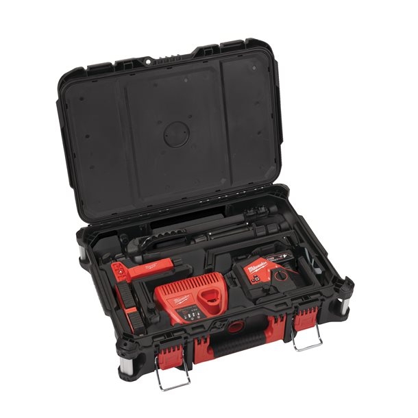 Milwaukee 4933478960 M12 3PLKIT-401P Kreuzlinienlaser mit 3 grünen 360°-Laserkreisen, 12 V 4,0 Ah Li-Ion-Akku