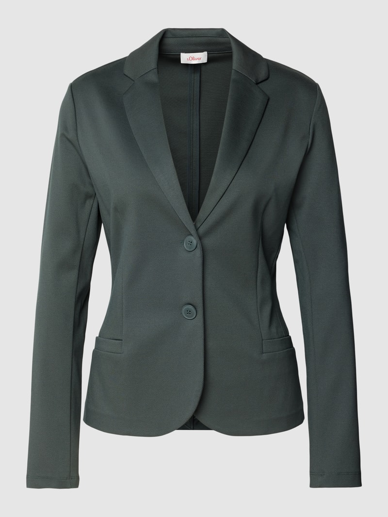 Blazer mit Reverskragen in dunkelgrün