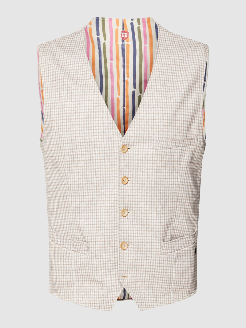 Weste mit Allover-Muster Modell 'Mosley' in beige