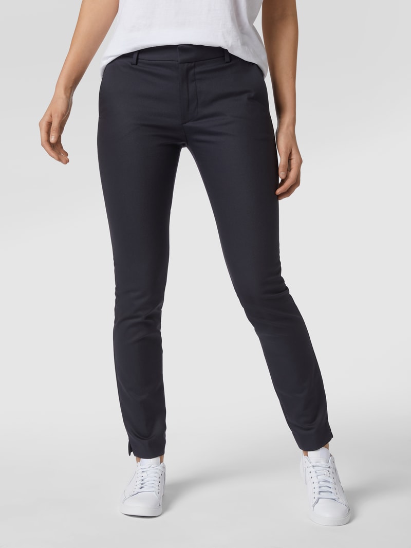 Stretchhose mit Label-Applikation Modell 'ABBY NIGHT PANT' in marineblau