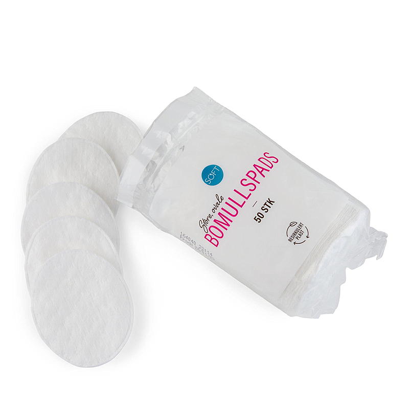 Soft Bomullspads 50 stk store pads