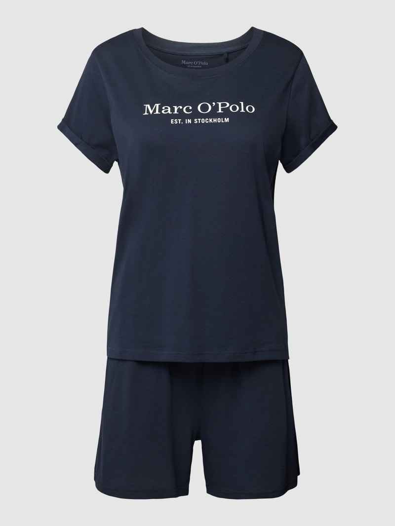 Pyjama mit Label-Print Modell 'MIX N MATCH' in dunkelblau