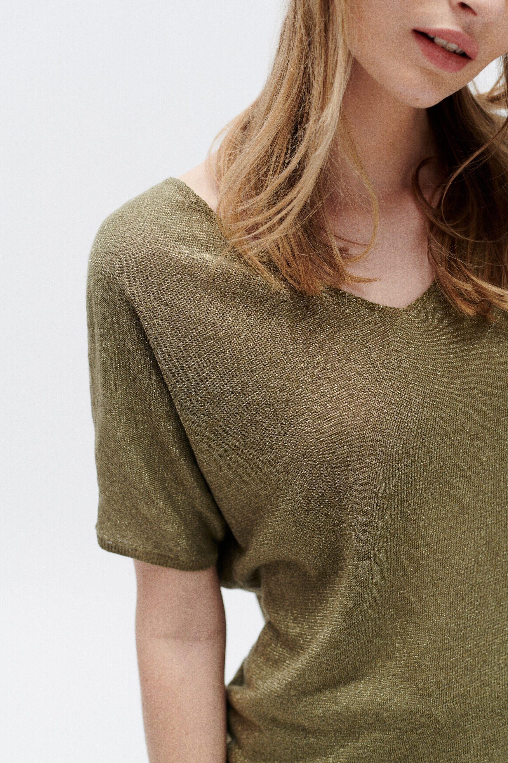 Pull milane vert olive femme