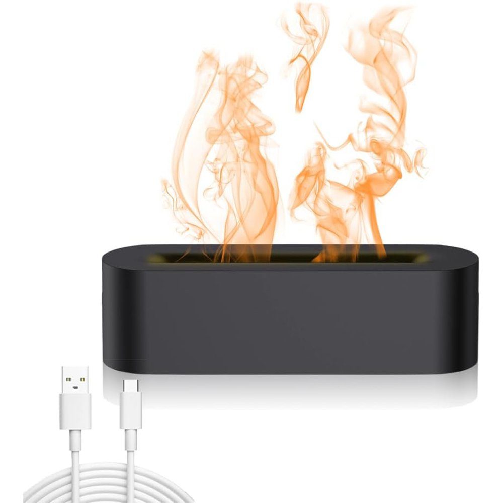 megadot Diffuser für Ätherische Öle,Metall Aroma Diffuser Flammeneffekt,Flame Diffuser, Luftbefeuchter mit flammeneffekt 3 in 1 Air Humidifier