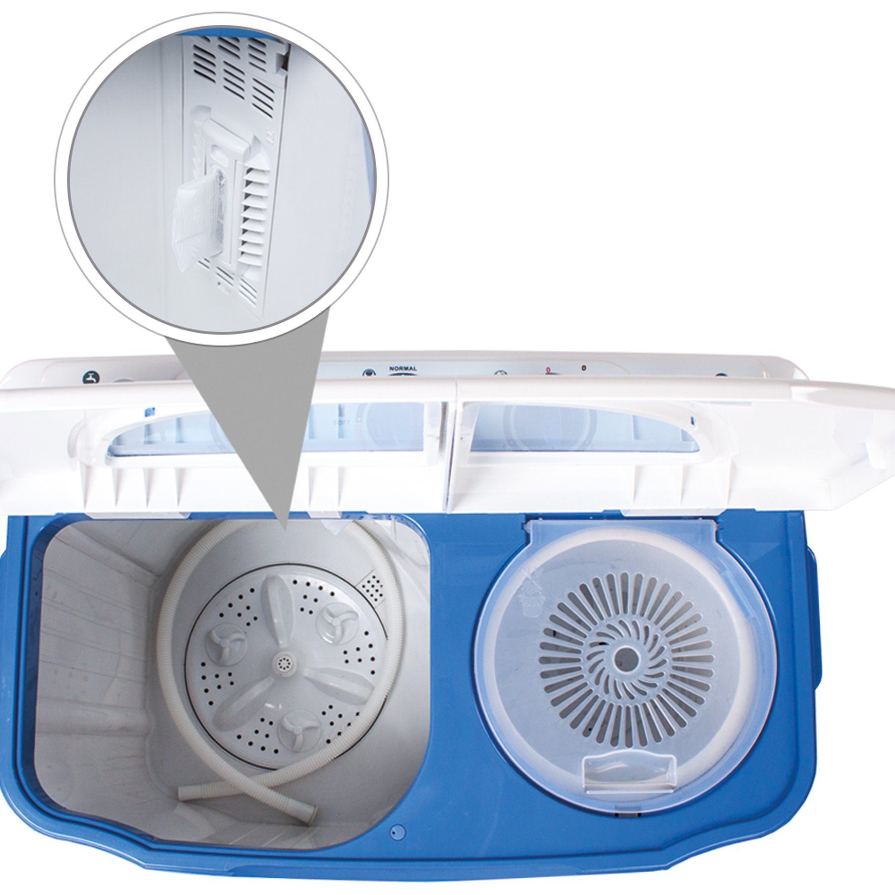 tectake Wäscheschleuder Mini-Waschmaschine 4,5 kg mit Wäscheschleuder 3,5, 4,50 kg