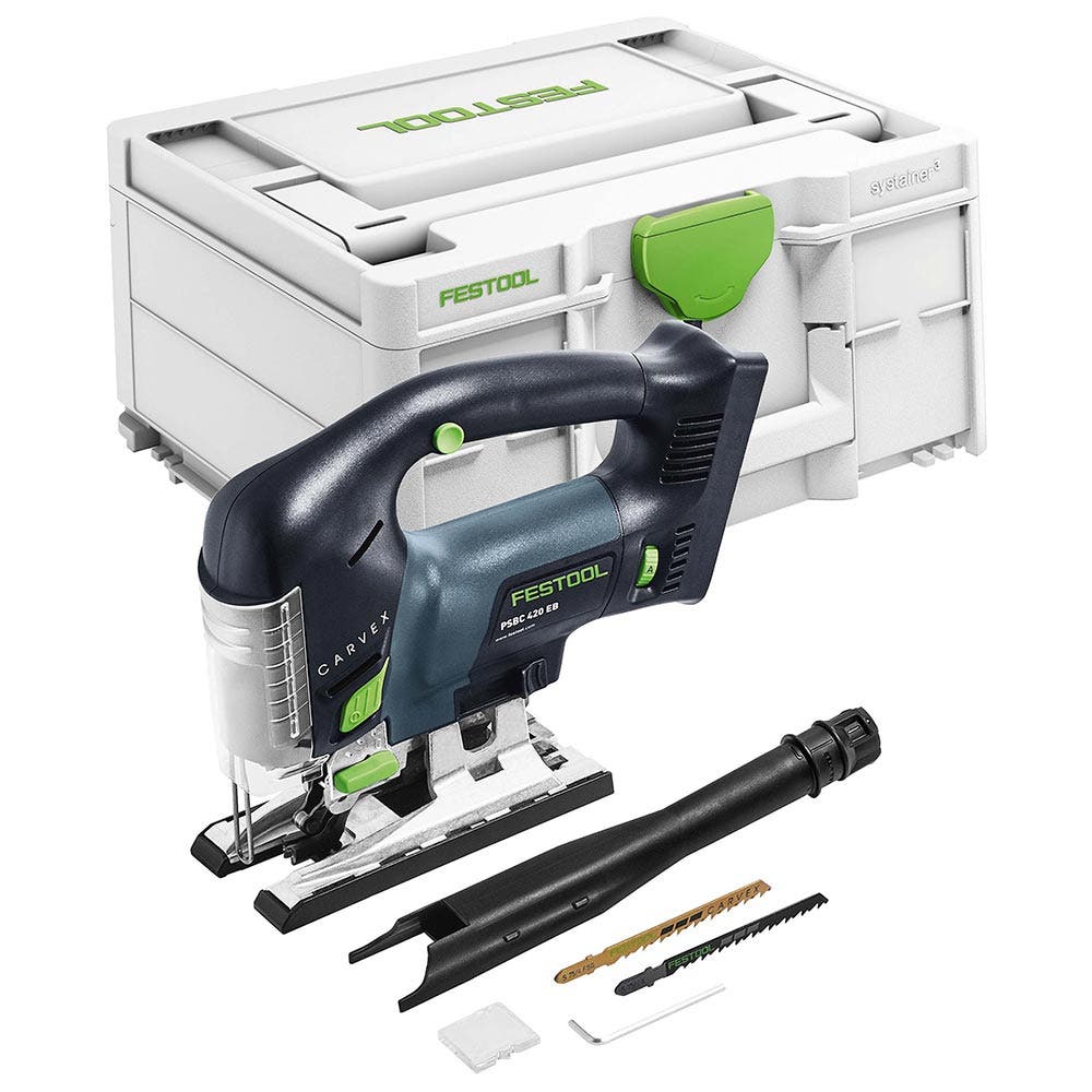 Serra tico-tico FESTOOL 18V PSBC 420 CARVEX com cabo em D, para couro 576530