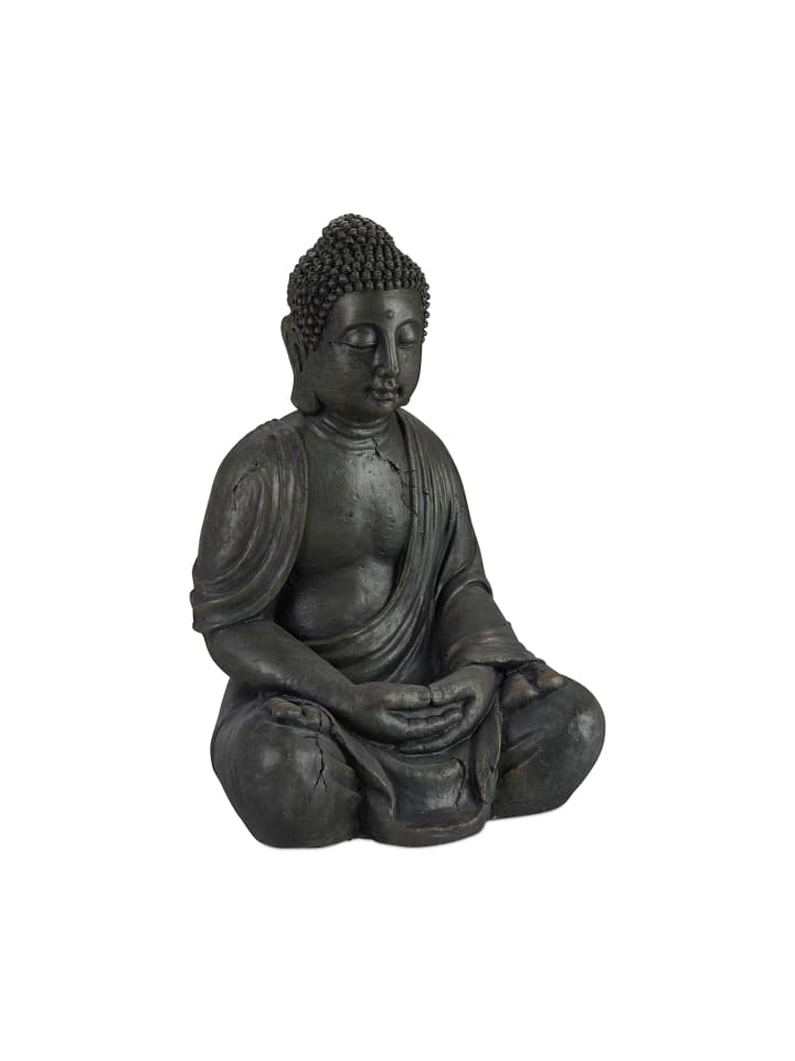 relaxdays Buddha Figur in Dunkelgrau - (H)70 cm günstig kaufen onesize