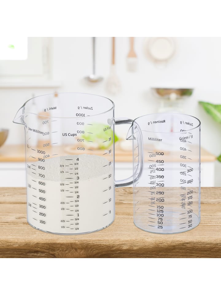 relaxdays 2-tlg. Messbecher-Set in Transparent günstig kaufen onesize