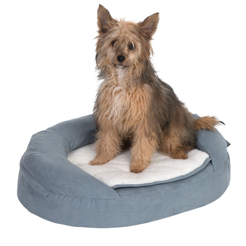 Hundebett Memory oval - grau-blau zu TOP-Preisen