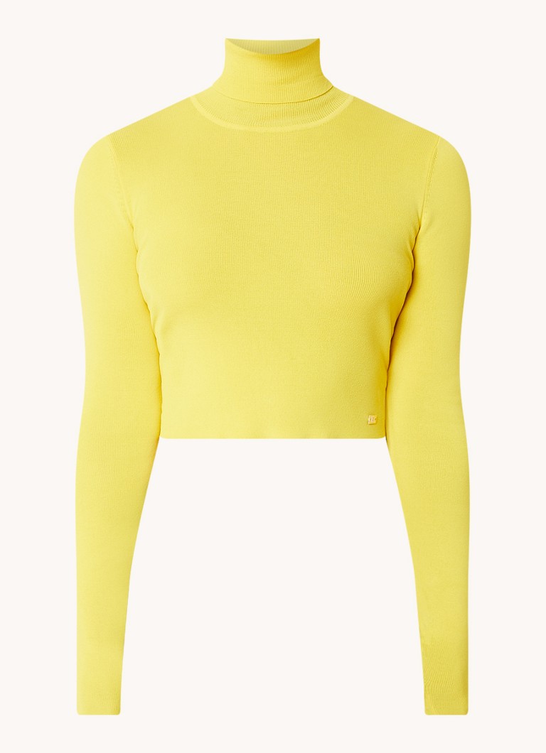 Nikkie Jolie pulover cropped stretch cu guler roscat