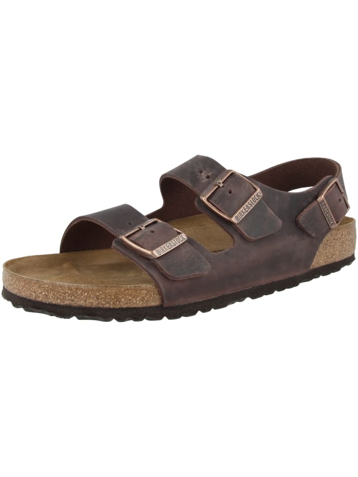 Birkenstock Sandale Milano Geöltes Nubukleder Normal in braun günstig kaufen