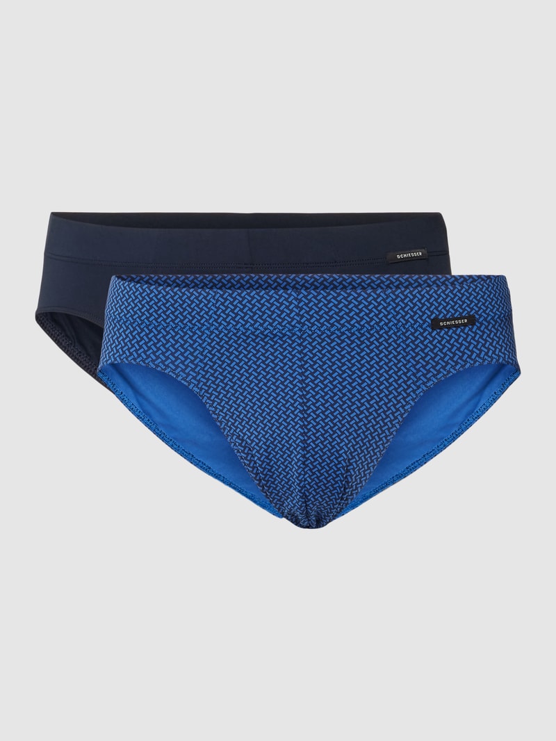 Slip mit elastischem Bund im 2er-Pack in blau