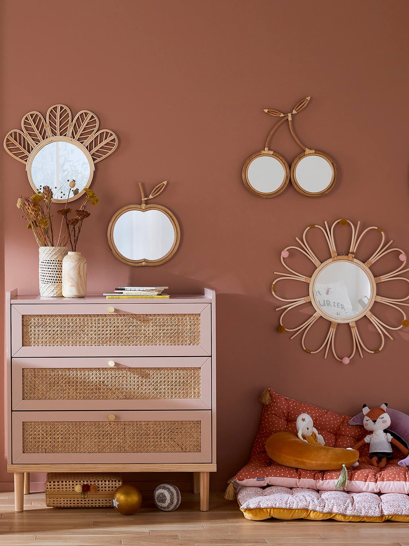 Miroir rotin Pomme rotin