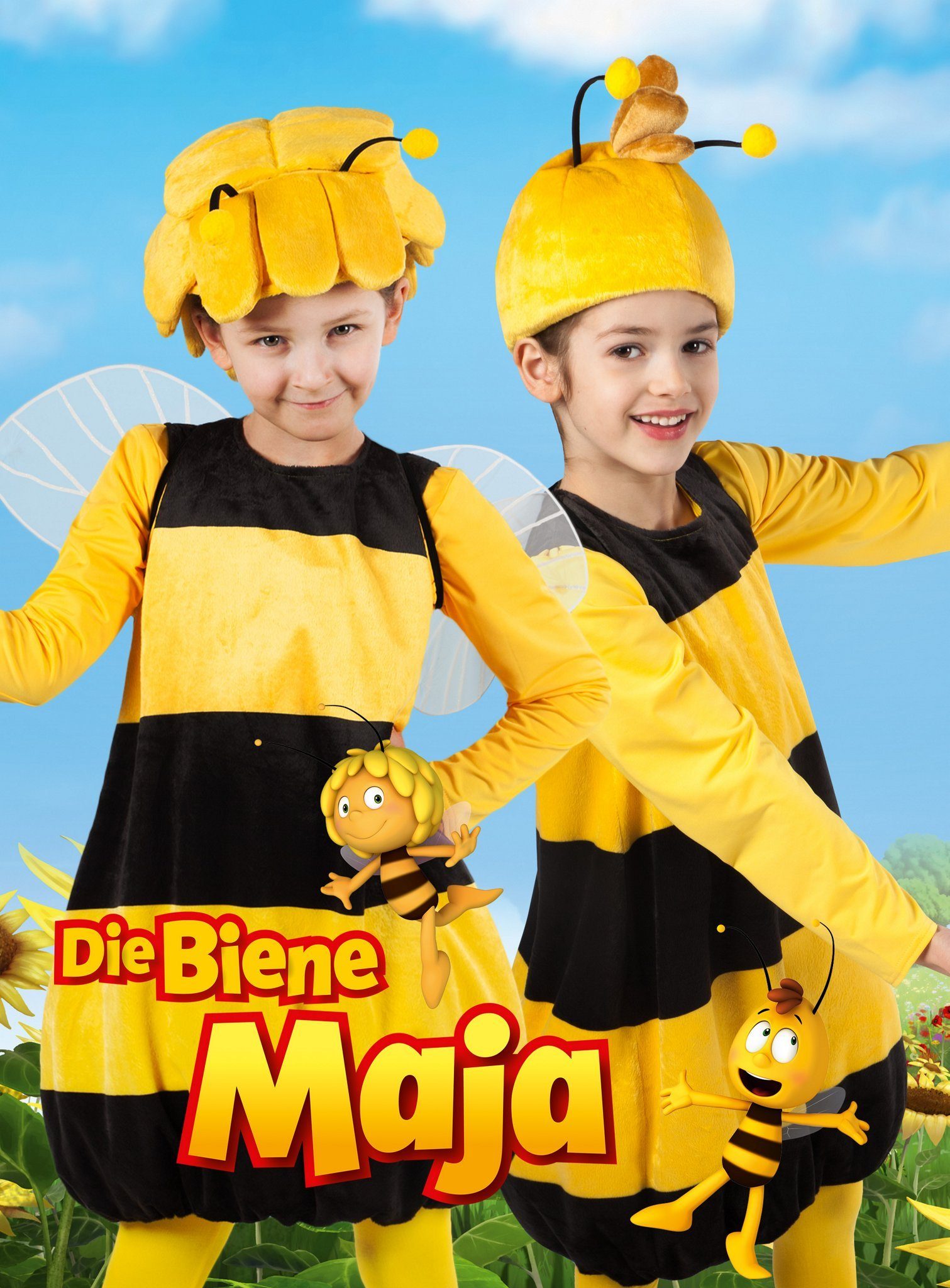 Maskworld Kostüm Willi Kinderkostüm, Hochwertiges Lizenzkostüm aus der animierten TV-Serie 'Biene Maja'