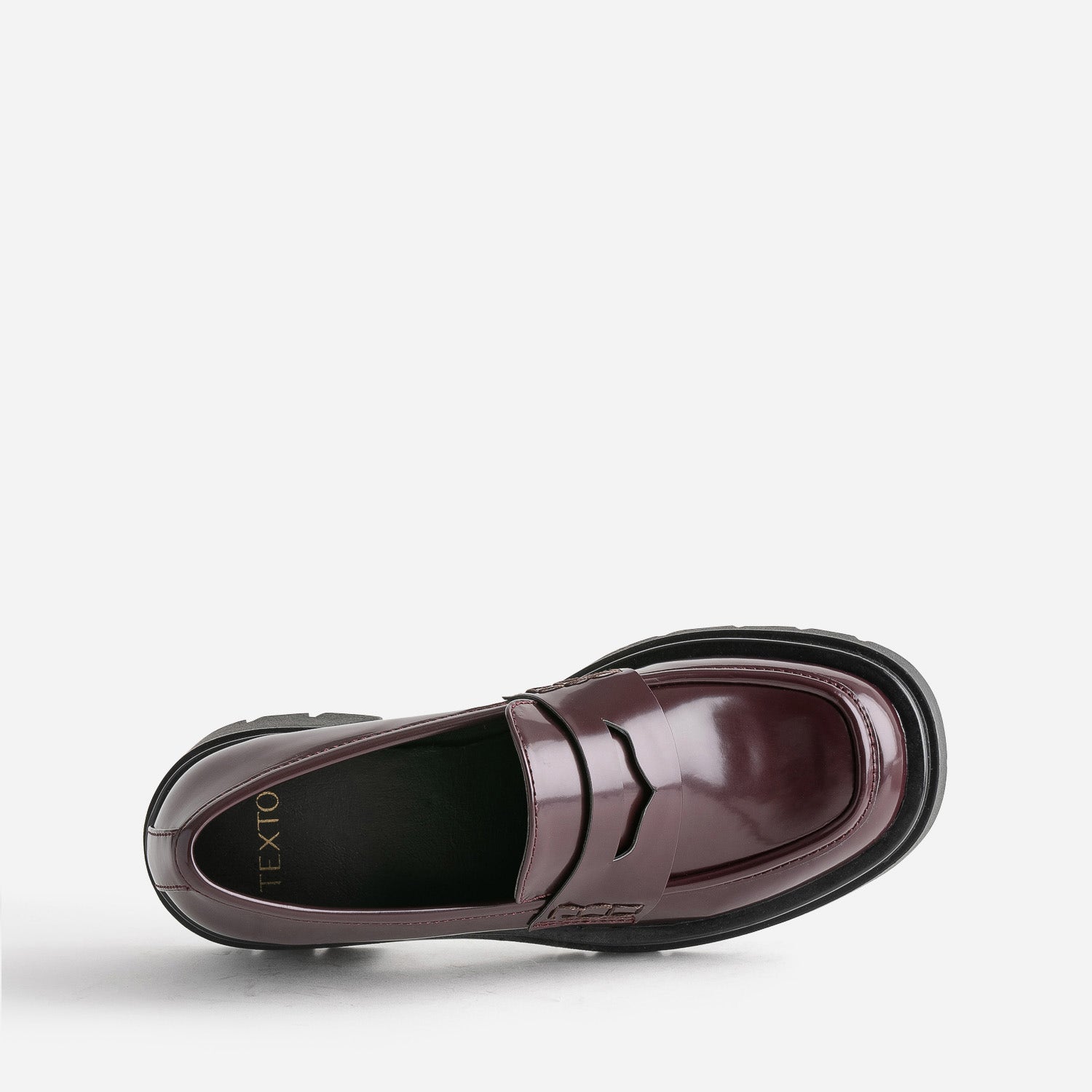Mocassin TEXTO bordeaux à talon cranté