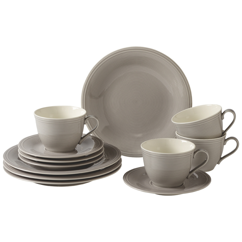 like. by Villeroy & Boch Service a cafe 12pcs Color Loop Stone service de vaisselle