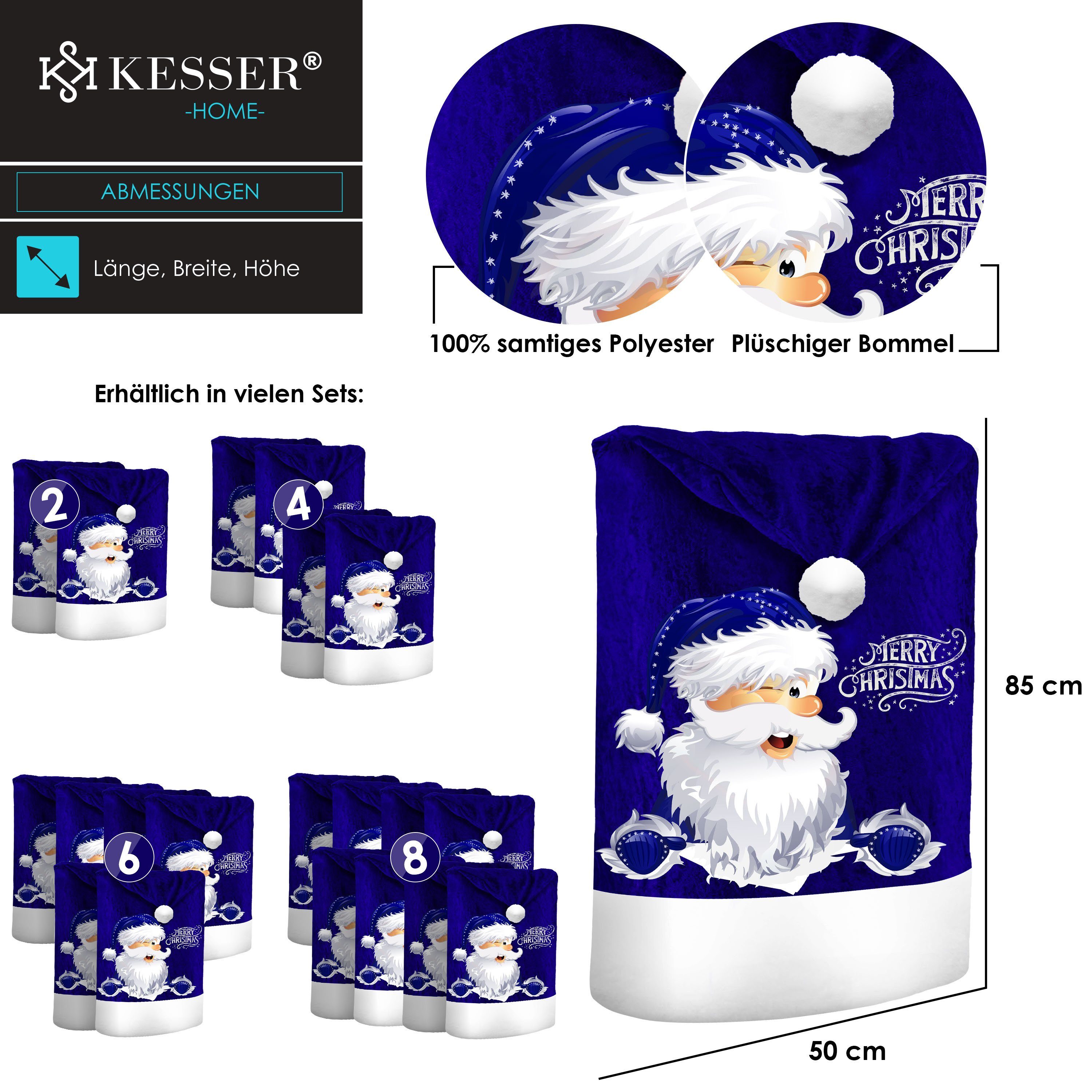 KESSER Weihnachtsfigur, Premium Weihnachtsstuhlüberzug Set Stuhlhussen für Weihnachten