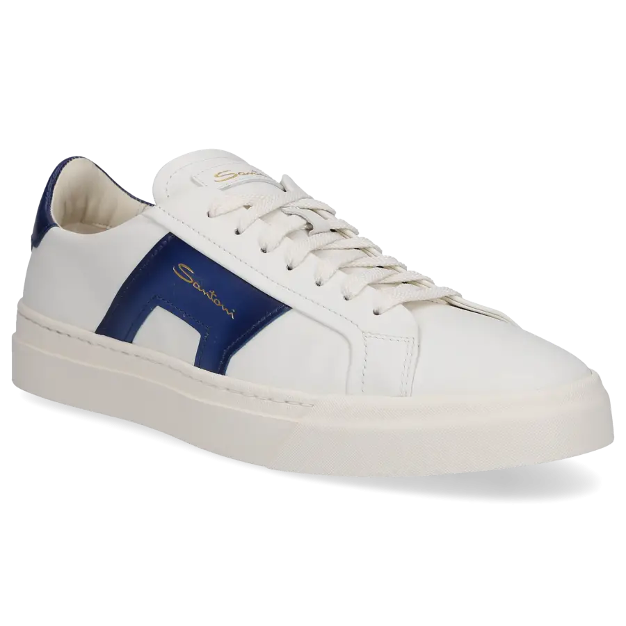 Santoni - Sneaker low DOUBLE BUCKLE Kalbsleder - weiß