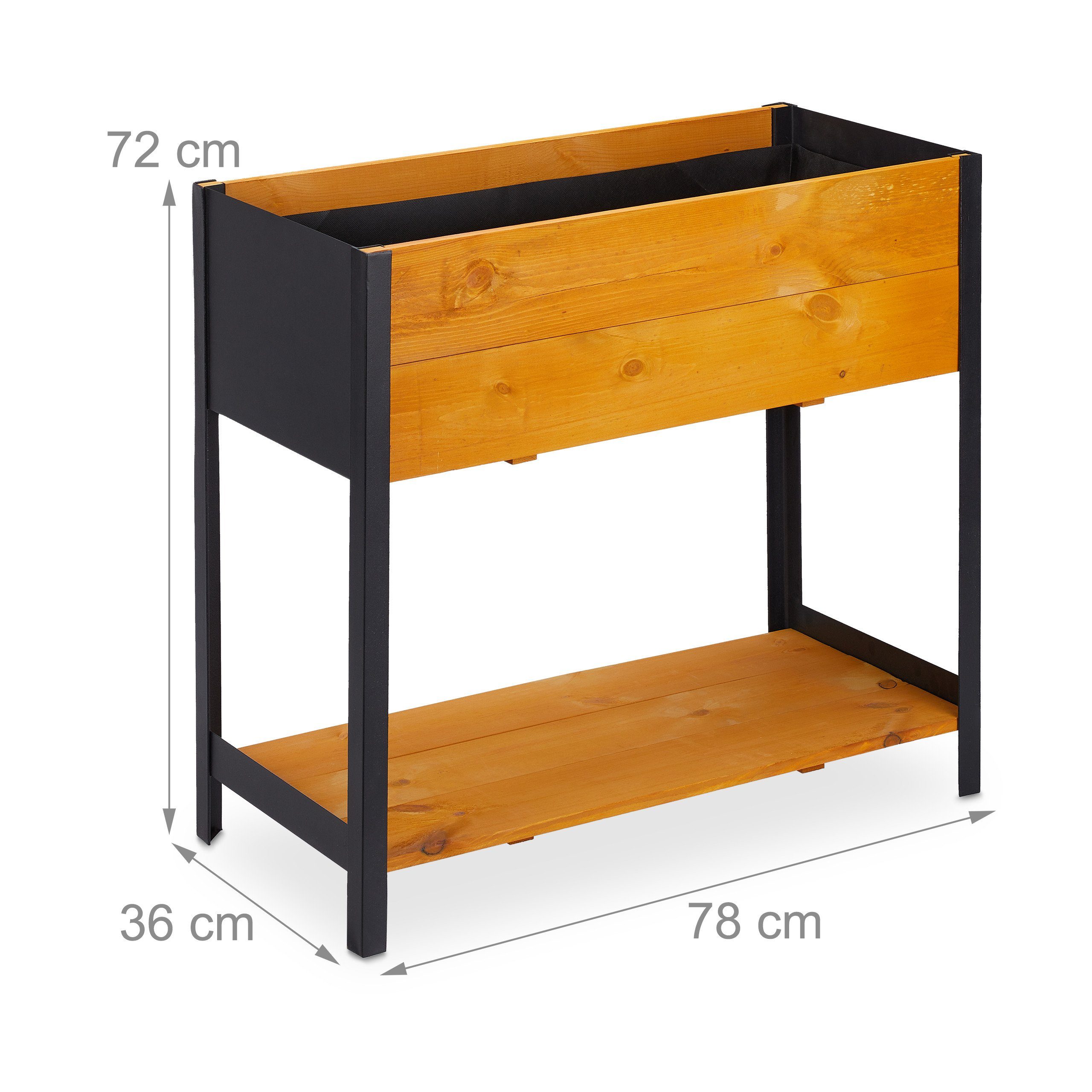 relaxdays Hochbeet Hochbeet aus Metall und Holz