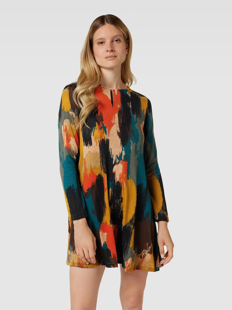 Minikleid mit Allover-Muster in haselnuss braun