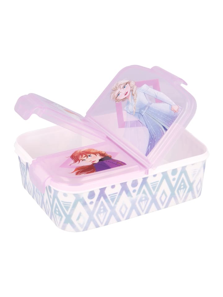 Disney Frozen Anna und Elsa Kinder Premium Lunchbox Brotdose mit 3 Fächern in Rosa günstig kaufen onesize