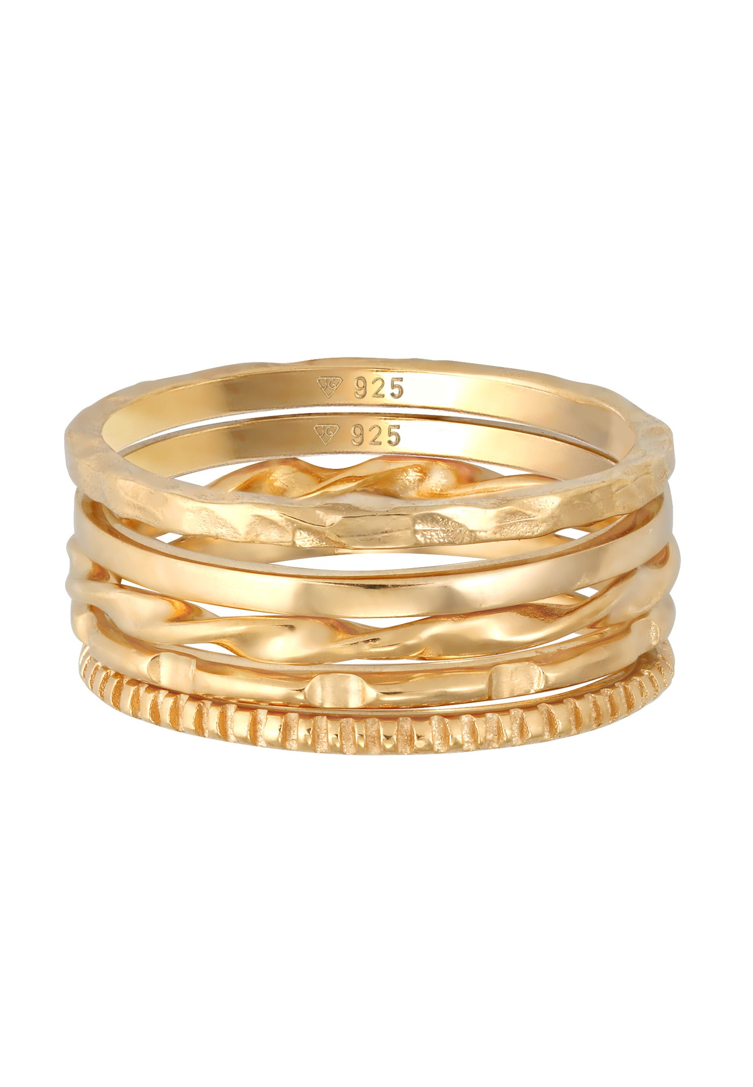 Elli ženski prsteni za slaganje - set od 5 - minimalistička filigranska baza od 925 sterling srebra