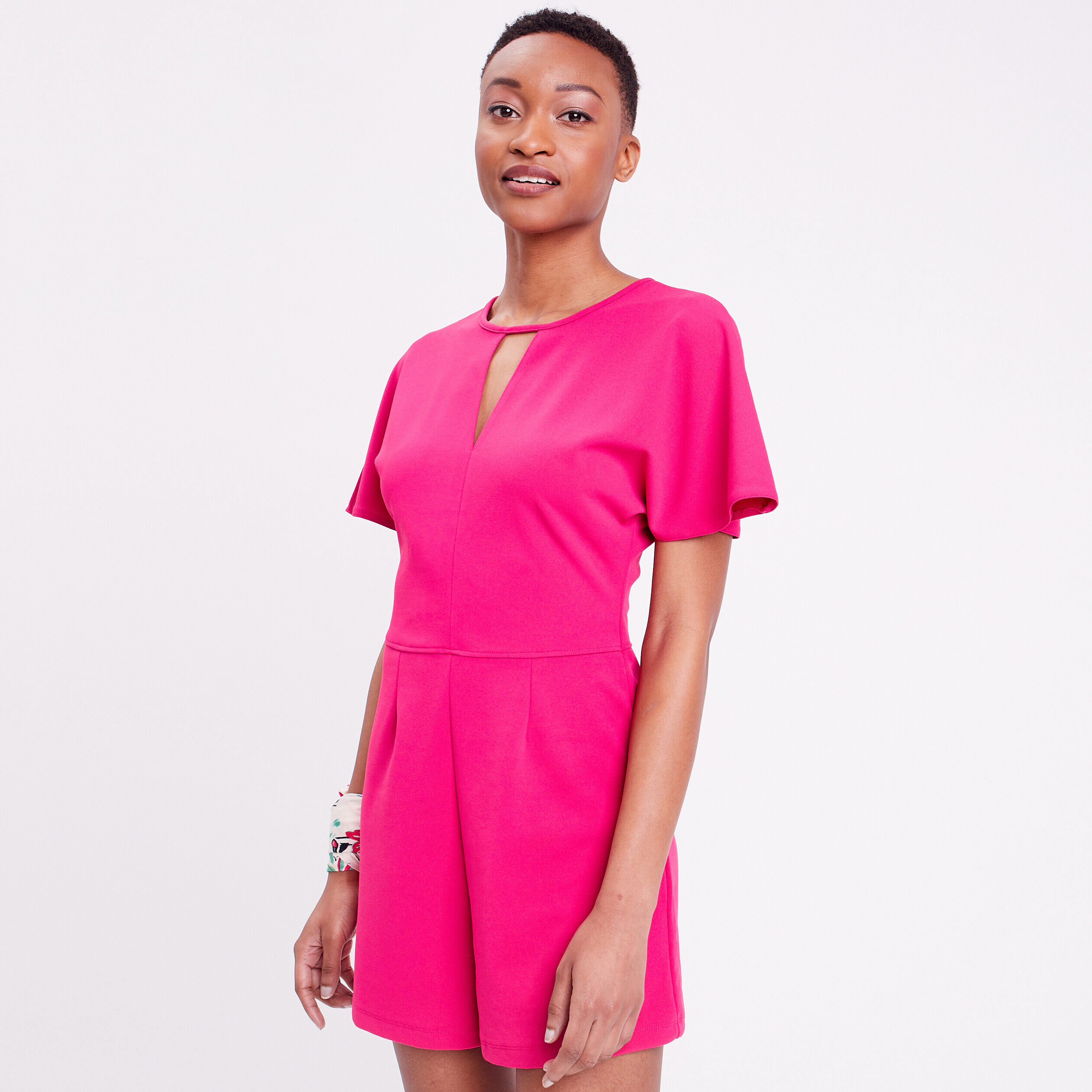 Combishort droite avec fentes rose fushia femme | Cache Cache