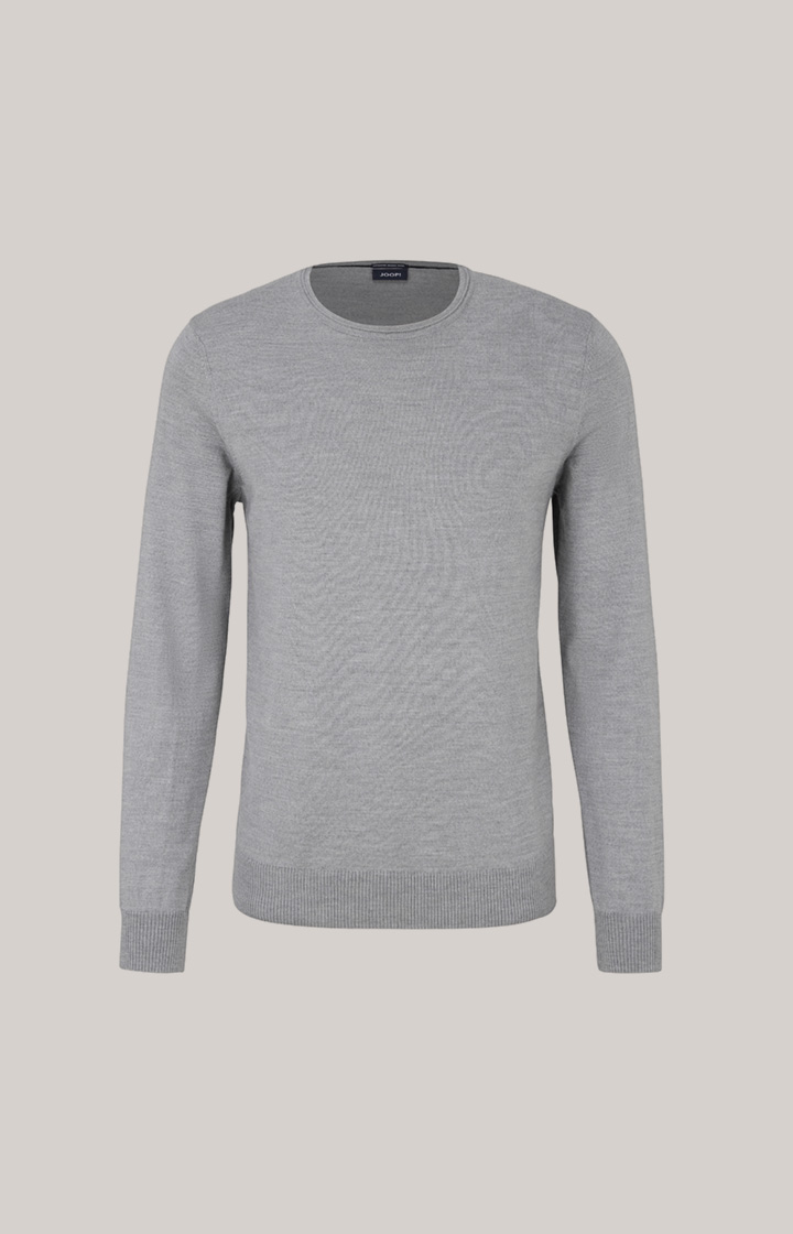 Merinowoll-Pullover Denny in Grau meliert