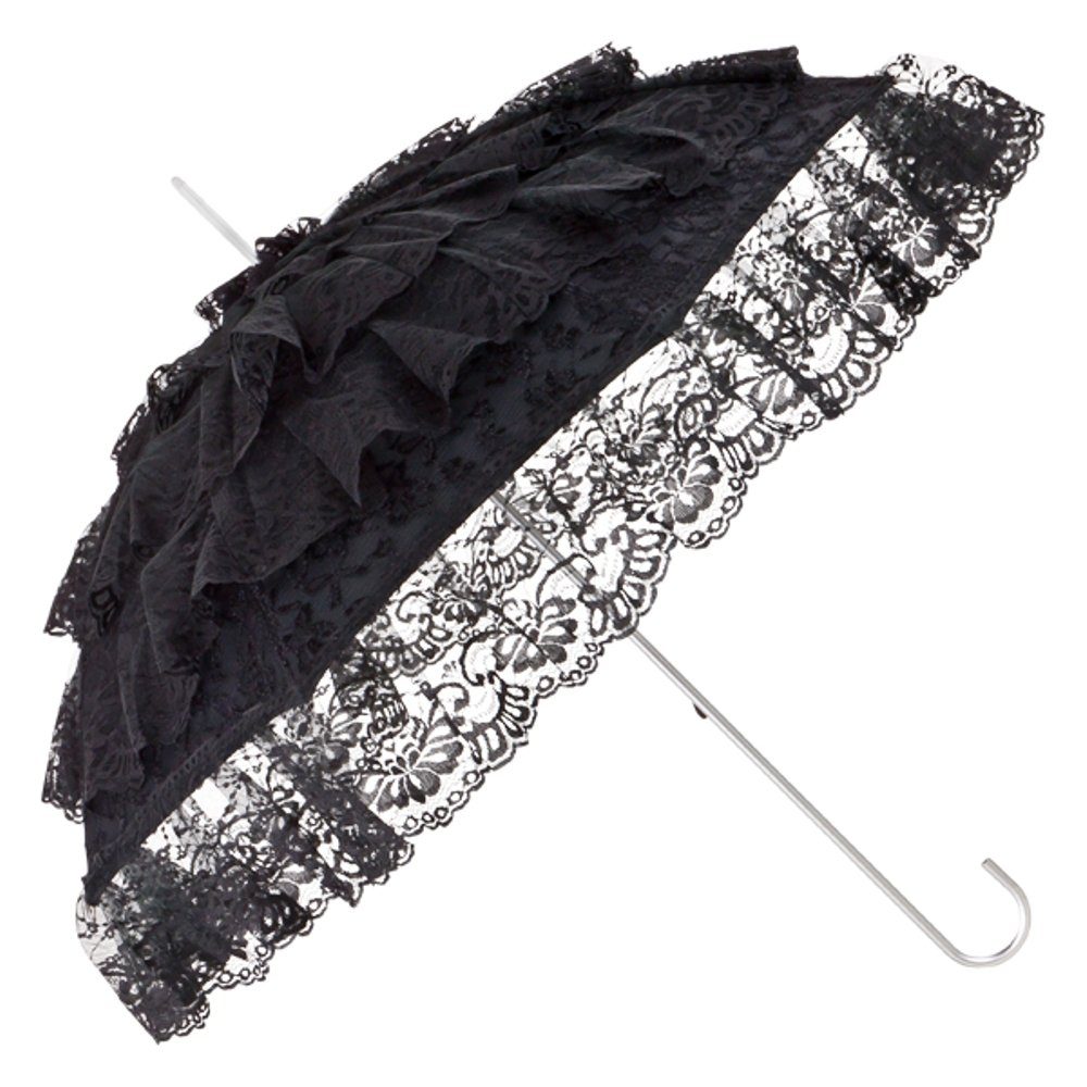 von Lilienfeld Stockregenschirm VON LILIENFELD Regenschirm Damen Sonnenschirm Brautschirm Hochzeitsschirm Melissa Rüschen, Rüschenkante