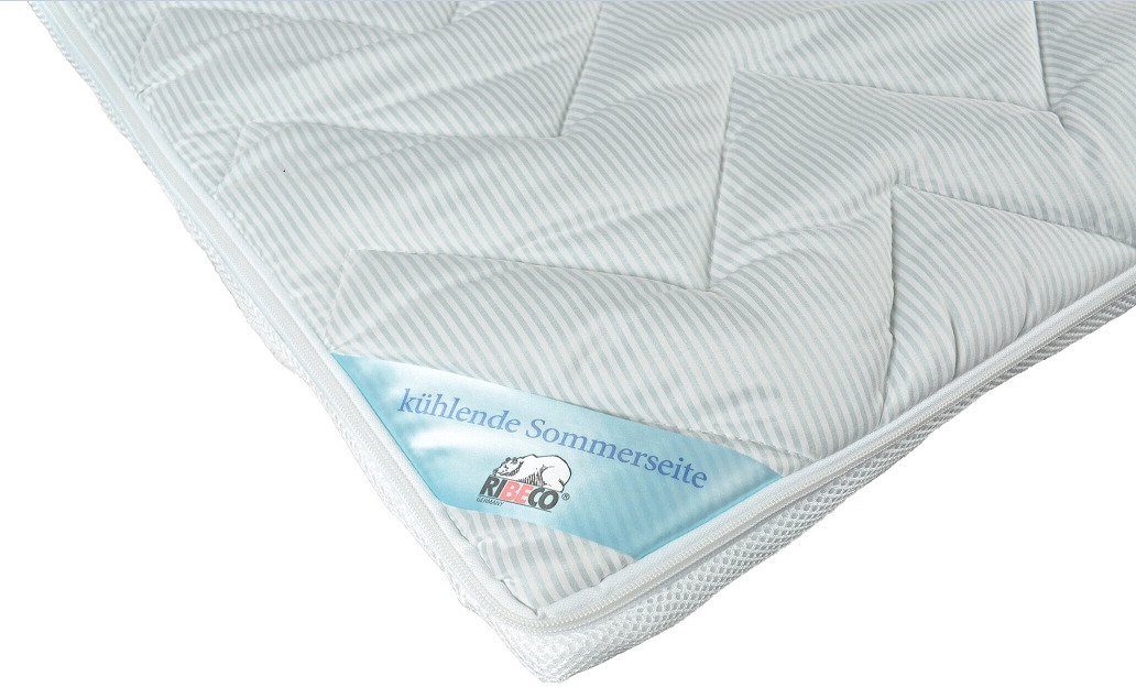 Topper Topper Hannes Top Cool, RIBECO, 4 cm hoch, Viscoschaum, (Wendetopper mit kühlendem Effekt, 4 cm hoch), Matratzenauflage Matratzenschoner Allergikergeeignet