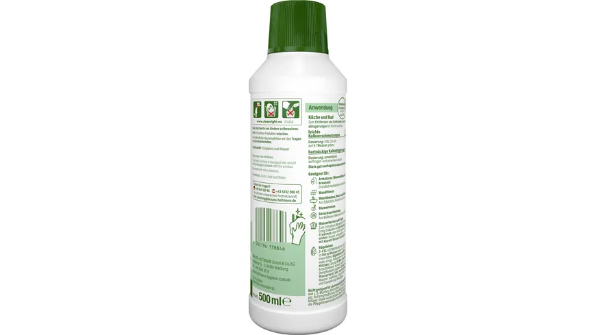Heitmann pure Reiner Essig-Entkalker Universeller Kalklöser 500 ml