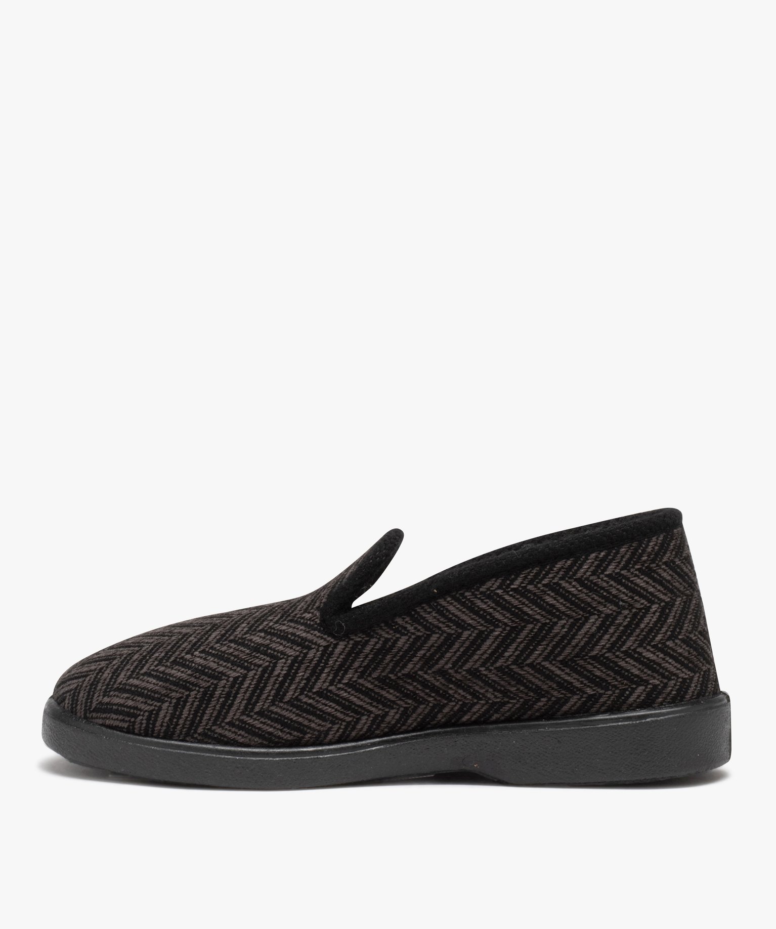 Chaussons homme pantoufles style charentaises à chevrons gris | GEMO