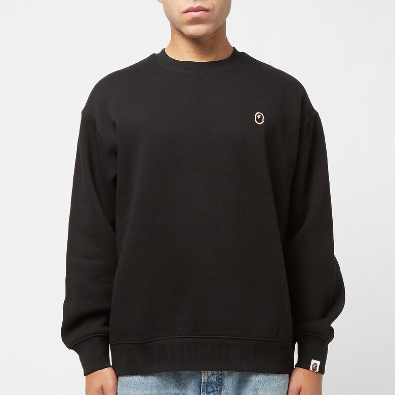 A Bathing Ape Head One Point Crewneck Black