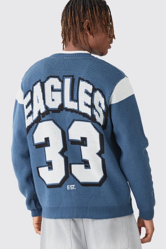 Oversize Cardigan mit lizenziertem Nfl Eagles Print