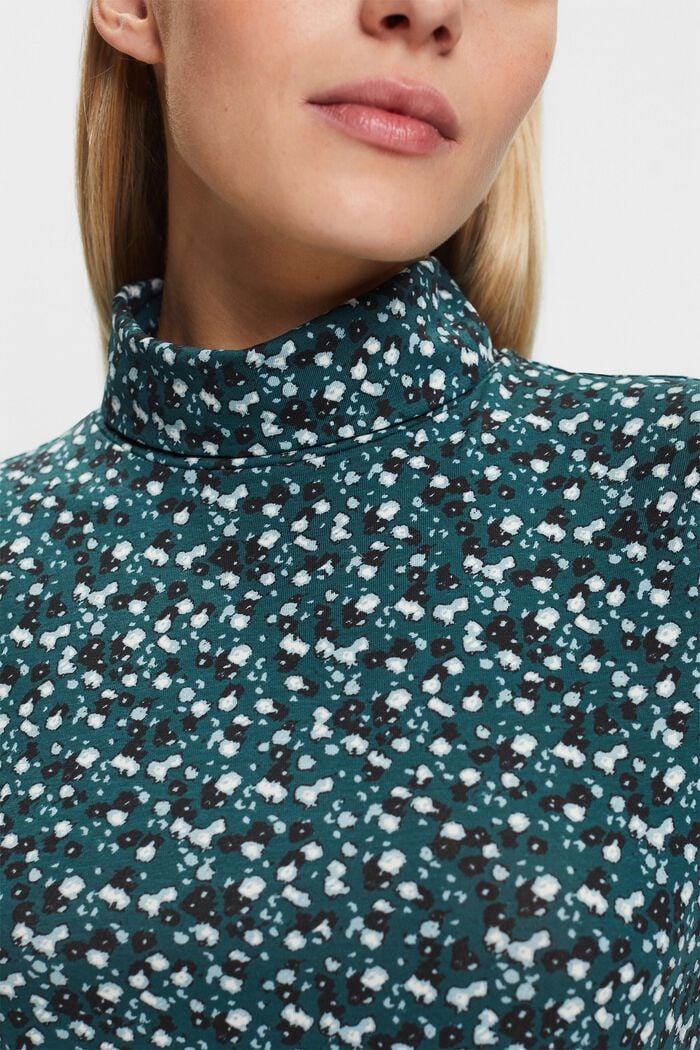 Longsleeve mit Print und Rollkragen