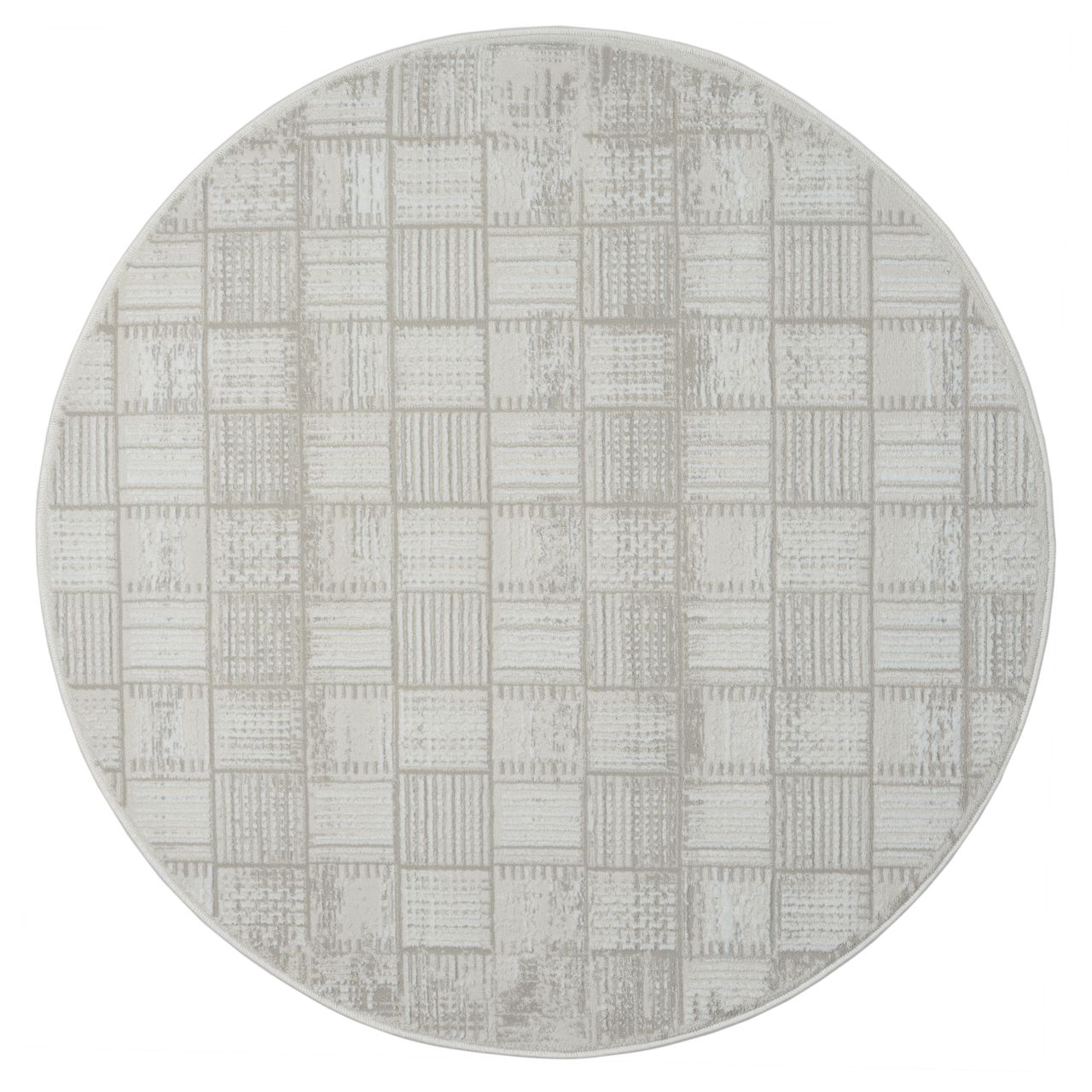 MyFlair Teppich Phoebe, 120cm x 120cm, Farbe Beige, rund, Florhöhe 10mm