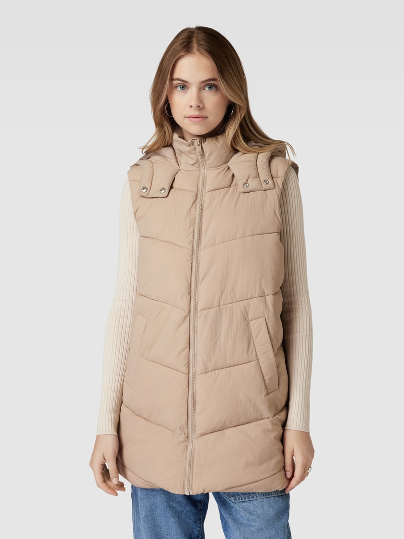 Steppweste mit Kapuze Modell 'JAMILLA' in beige
