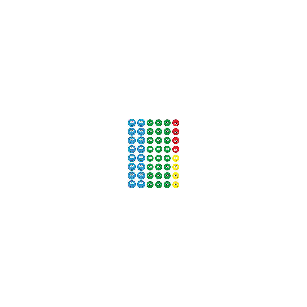 Lustige Gesichter Sticker, wiederverwendbar, 12 Blätter