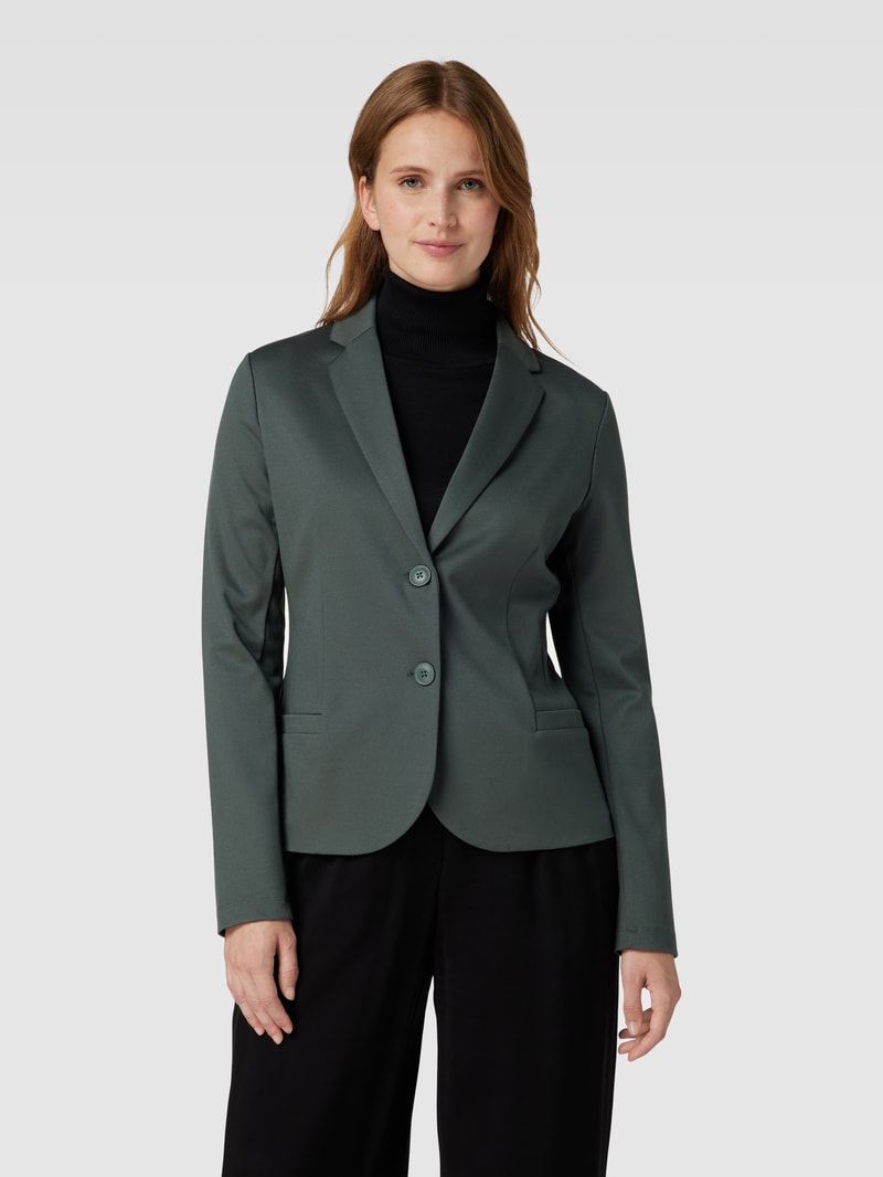 Blazer mit Reverskragen in dunkelgrün