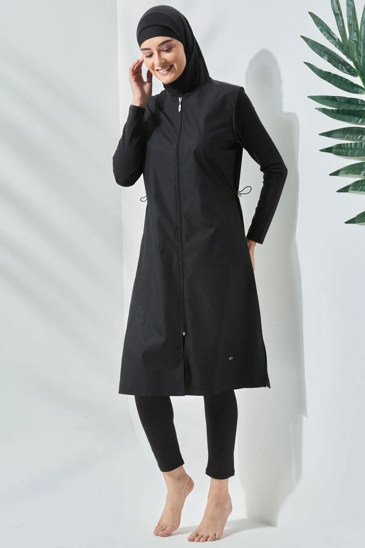 C&City  Langer, vollständig bedeckter Hijab-Badeanzug C13075 Schwarz