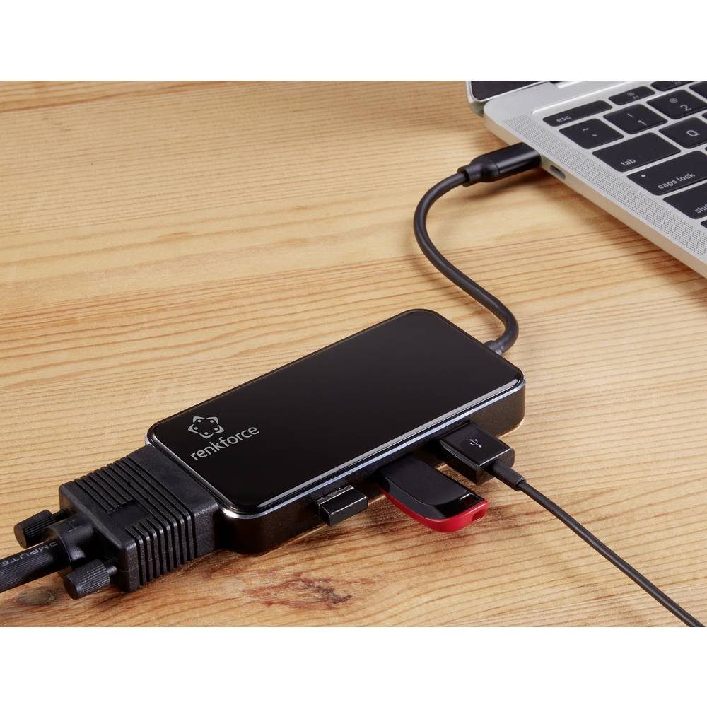Renkforce Laptop-Dockingstation RF-230 6-in-1 USB-C® Dockingstation (bis 4K@30Hz, USB-C® Power Delivery