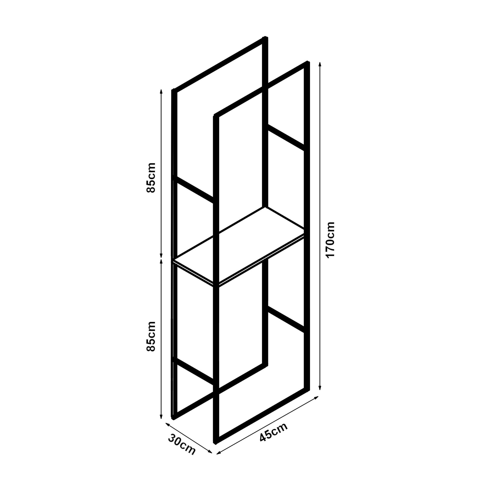 en.casa Kaminholzregal, BxTxH:45x30x170 cm, Ulvila mit Ablage aus Stahl für Innen