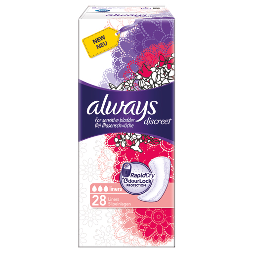 ALWAYS discreet Inkontinenz Liner Slipeinlagen  28 St  Binden