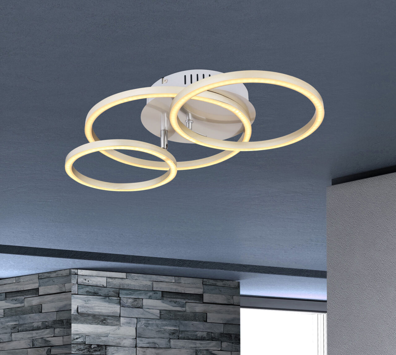 Globo Lighting - KENDY - Deckenleuchte Metall Nickel matt, LED